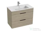 Jika CUBE 79x42,2 cm-es mosdó és 2 fiókos alsószekrény kombináció, kőris H4537621765141