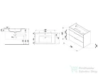 Jika CUBE 79x42,2 cm-es mosdó és 2 fiókos alsószekrény kombináció, kőris H4537621765141