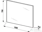 Jika CUBE 100x75 cm-es bútorlapra szerelt tükör, H4555560393041