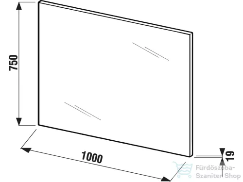 Jika CUBE 100x75 cm-es bútorlapra szerelt tükör, H4555560393041