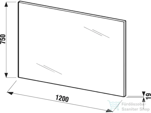 Jika CUBE 120x75 cm-es bútorlapra szerelt tükör, H4555570393041