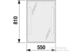Jika CLEAR 55x81 cm-es tükör alumínium kerettel, LED világítással, kapcsoló nélkül, 5 mm-es éltöréssel, H4557151731441