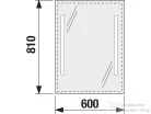 Jika CLEAR 60x81 cm-es tükör alumínium kerettel, LED világítással, kapcsoló nélkül, 5 mm-es éltöréssel, H4557251731441