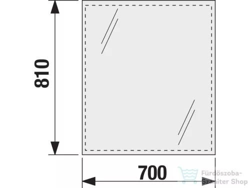 Jika CLEAR 70x81 cm-es tükör alumínium kerettel, H4557311731441