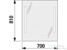 Jika CLEAR 70x81 cm-es tükör alumínium kerettel, LED világítással, kapcsoló nélkül, 5 mm-es éltöréssel, H4557351731441