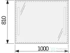 Jika CLEAR 100x81 cm-es tükör alumínium kerettel, LED világítással, kapcsoló nélkül, 5 mm-es éltöréssel, H4557651731441