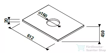 Jika MIO N 61,2x45 cm-es mosdópult kivágással, Mio N szekrényhez, kőris H46J7120013421