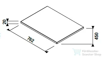 Jika MIO N 76,2x45 cm-es mosdópult kivágás nélkül, Mio N szekrényhez, kőris H46J7130003421