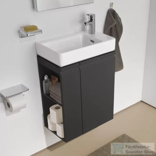 Laufen Pro S 47x27x5x60 cm-es 1 ajtós alsószekrény H815954 mosdóhoz jobbos ajtóval,bal oldali polccal,grafit H4830020954801