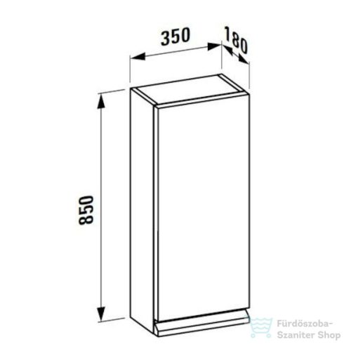 Laufen Pro S 85x35x18 cm-es 1 ajtós szekrény,balos,fényes fehér H4831130954751