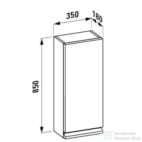 Laufen Pro S 85x35x18 cm-es 1 ajtós szekrény,balos,fényes fehér H4831130954751