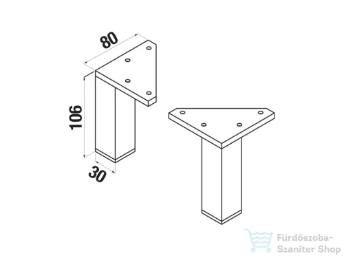 Jika LYRA PLUS 10,6 cm-es bútorláb (1 pár), króm H4944010390001