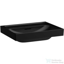   Laufen MEDA 60x46 cm-es falra/bútorra szerelhető mosdó csaplyuk nélkül,matt fekete H8101137161091