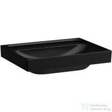   Laufen MEDA 60x46 cm-es falra/bútorra szerelhető mosdó csaplyuk és túlfolyó nélkül,matt fekete H8101137161121