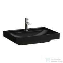   Laufen MEDA 65x46 cm-es falra/bútorra szerelhető mosdó túlfolyó nélkül,matt fekete H8101147161111