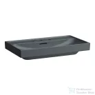 Laufen MEDA 80x46 cm-es falra/bútorra szerelhető mosdó 3 csaplyukkal, matt graphite H8101177581081