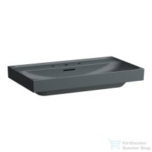   Laufen MEDA 80x46 cm-es falra/bútorra szerelhető mosdó 3 csaplyukkal, matt graphite H8101177581081