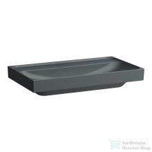   Laufen MEDA 80x46 cm-es falra/bútorra szerelhető mosdó csaplyuk és túlfolyó nélkül,matt grafit H8101177581121