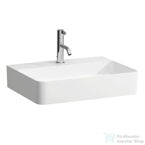 Laufen Val SaphirKeramik 55x42 cm-es mosdó 1 csaplyukkal,túlfolyó nélkül,LCC bevonattal,fehér H8102824001111