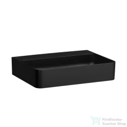   Laufen Val SaphirKeramik 55x42 cm-es mosdó csaplyuk és túlfolyó nélkül, matt fekete H8102827161121