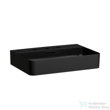   Laufen Val SaphirKeramik 60x42 cm-es mosdó 3 csaplyukkal, matt fekete H8102837161081