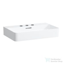   Laufen Val SaphirKeramik 65x42 cm-es mosdó 3 csaplyukkal,LCC bevonattal,fehér H8102844001081