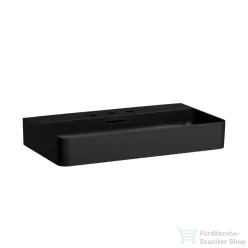   Laufen Val SaphirKeramik 75x42 cm-es mosdó 3 csaplyukkal, matt fekete H8102857161081