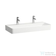   Laufen Val SaphirKeramik 95x42 cm-es mosdó 2 csaplyukkal,túlfolyó nélkül,LCC bevonattal,fehér H8102874001151