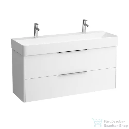 Laufen Val SaphirKeramik 120x42 cm-es mosdó 2 csaplyukkal,túlfolyó nélkül,fehér H8102890001151