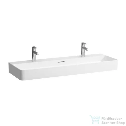 Laufen Val SaphirKeramik 120x42 cm-es mosdó 2 csaplyukkal,LCC bevonattal,H8102894001071