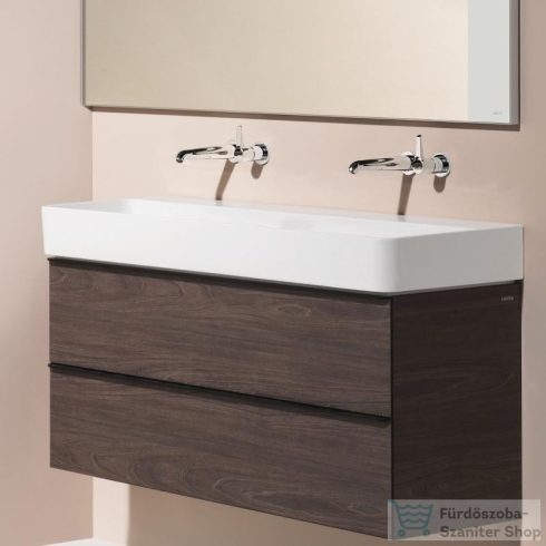 Laufen Val SaphirKeramik 120x42 cm-es mosdó csaplyuk és túlfolyó nélkül,LCC Active bevonattal,fehér H810289A001121