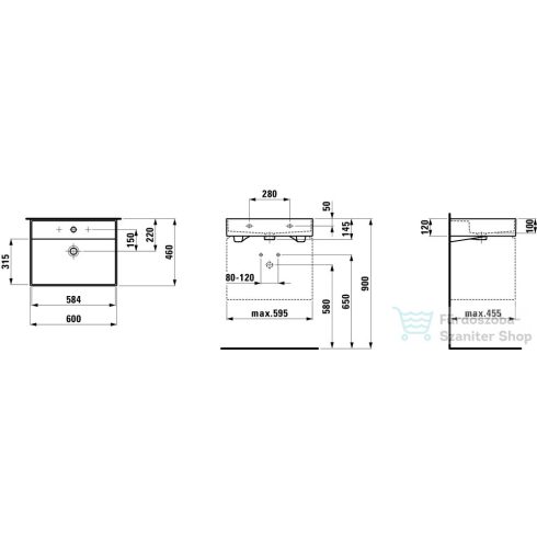 Laufen Kartell By Laufen 60x46 cm-es mosdó LCC Active bevonattal,H810333A001041