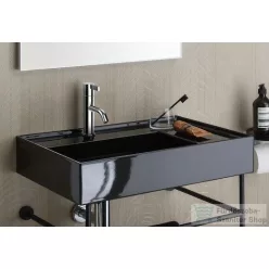   Laufen Kartell By Laufen 60x46 mosdó, jobb oldali polccal, fényes fekete H8103340201111 ( 810334 )
