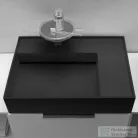 Laufen Kartell By Laufen 60x46 cm-es mosdó, jobb oldali polccal,speciálisan fedett lefolyóval,matt fekete H8103347161111