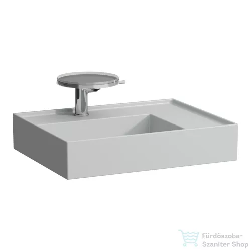 Laufen Kartell By Laufen 60x46 cm-es mosdó, jobb oldali polccal,speciálisan fedett lefolyóval,Matt szürke H8103347591111