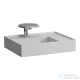 Laufen Kartell By Laufen 60x46 cm-es mosdó, jobb oldali polccal,speciálisan fedett lefolyóval,Matt szürke H8103347591111