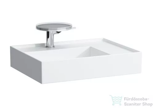 Laufen Kartell By Laufen 60x46 cm-es mosdó, jobb oldali polccal,speciálisan fedett lefolyóval,LCC Active bevonattal H810334A001111