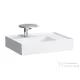 Laufen Kartell By Laufen 60x46 cm-es mosdó, jobb oldali polccal,speciálisan fedett lefolyóval,LCC Active bevonattal H810334A001111