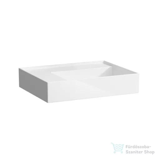 Laufen Kartell By Laufen 60x46 cm-es csaplyuk és túlfolyó nélküli mosdó, bal oldali polccal,fehér H8103350001121