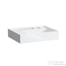   Laufen Kartell By Laufen 60x46 cm-es 2 csaplyukas mosdó bal oldali polccal,speciálisan fedett lefolyóval,LCC bevonattal,fehér H8103354008151