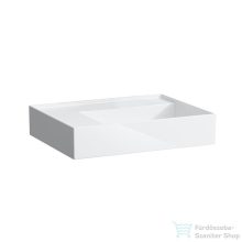   Laufen Kartell By Laufen 60x46 cm-es csaplyuk és túlfolyó nélküli mosdó, bal oldali polccal,matt fehér H8103357571121