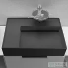 Laufen Kartell By Laufen 60x46 cm-es mosdó, bal oldali polccal,Graphite matt H8103357581111