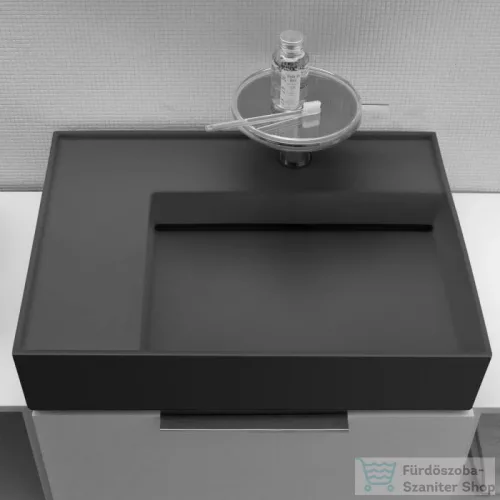 Laufen Kartell By Laufen 60x46 cm-es mosdó, bal oldali polccal,Graphite matt H8103357581111