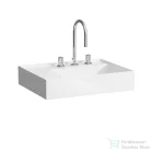 Laufen Kartell By Laufen 60x46 cm-es túlfolyó nélküli mosdó 3 csaplyukkal,bal oldali polccal,LCC Active bevonattal,fehér H810335A001581