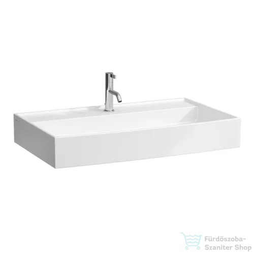 Laufen Kartell By Laufen 80x46 cm-es túlfolyó nélküli mosdó 1 csaplyukkal,LCC bevonattal,fehér H8103364001111
