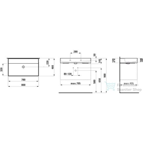 Laufen Kartell By Laufen 80x46 cm-es mosdó csaplyuk nélkül,matt szürke H8103367591091