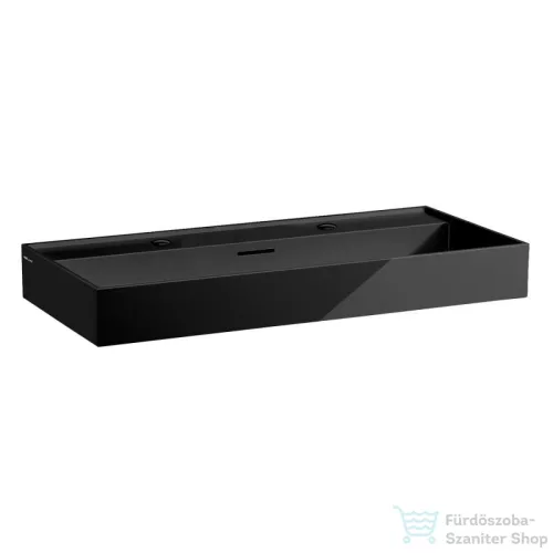 Laufen Kartell By Laufen 100x46 cm-es mosdó 2 csaplyukkal,fényes fekete H8103370201071