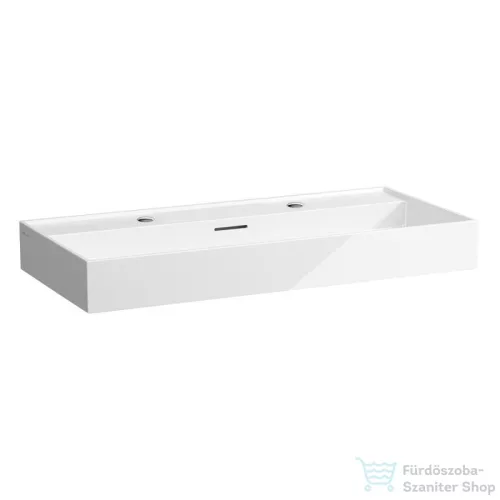 Laufen Kartell By Laufen 100x46 cm-es mosdó 2 csaplyukkal,LCC Active bevonattal,fehér H810337A001071