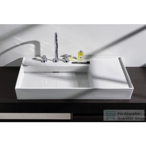 Laufen Kartell By Laufen 90x46 mosdó, jobb oldali polccal, 3 csaplyukkal H8103380001581 ( 810338 )