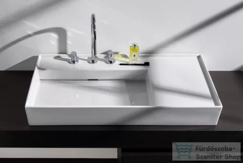 Laufen Kartell By Laufen 90x46 mosdó, jobb oldali polccal, 3 csaplyukkal H8103380001581 ( 810338 )